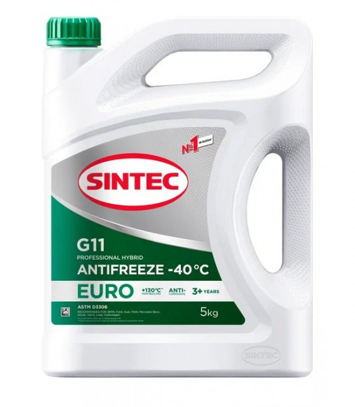 Антифриз A-40 Sintec Euro G11 (ЗЕЛЁНЫЙ) 5кг (1*4шт)