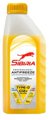 Антифриз A-40 SIBIRIA G-12 (ЖЁЛТЫЙ)1кг (1*12шт)