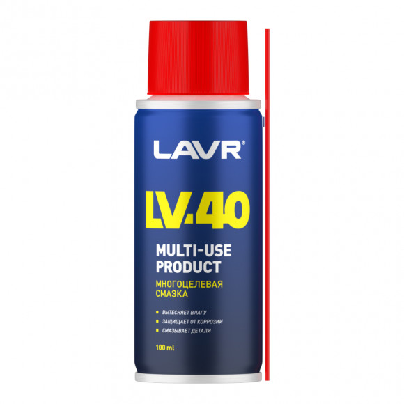 Ln1496 Смазка многоцелевая, LAVR LV-40, 100мл Ln1496 Смазка многоцелевая, LAVR LV-40, 100мл