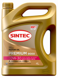 Масло мотор. SINTEC PREMIUM 9000 SAE 0W30 ACEA A5/B5 API SP 4л (1*4шт)