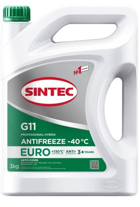 Антифриз A-40 Sintec Euro G11 (ЗЕЛЁНЫЙ) 3кг (1*4шт) Антифриз A-40 Sintec Euro G11 (ЗЕЛЁНЫЙ) 3кг (1*4шт)