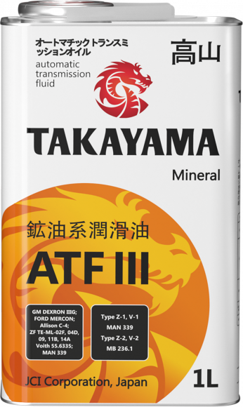 Масло трансмиссионное TAKAYAMA ATF lll (1л) 1*12шт Масло трансмиссионное TAKAYAMA ATF lll (1л) 1*12шт