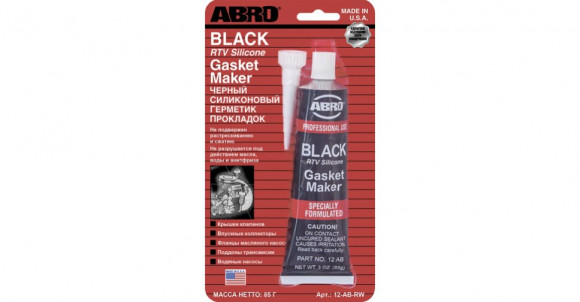 Герметик прокладок ABRO чёрный (85 гр.) 1*12 шт. (12ABRW) Герметик прокладок ABRO чёрный (85 гр.) 1*12 шт. (12ABRW)