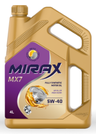 Масло моторное MIRAX MX7 5W40 ACEA A3/B4 API SL/CF 4л (1*4шт) Масло моторное MIRAX MX7 5W40 ACEA A3/B4 API SL/CF 4л (1*4шт)