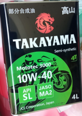 Масло моторное TAKAYAMA Mototec 3000 4T SAE 10W-40 API SL JASO MA-2 (4л) 1*4шт Масло моторное TAKAYAMA Mototec 3000 4T SAE 10W-40 API SL JASO MA-2 (4л) 1*4шт