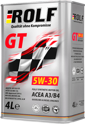 Масло мотор. ROLF GT SAE 5W30 ACEA A3/B4 4л (1*4шт) Масло мотор. ROLF GT SAE 5W30 ACEA A3/B4 4л (1*4шт)