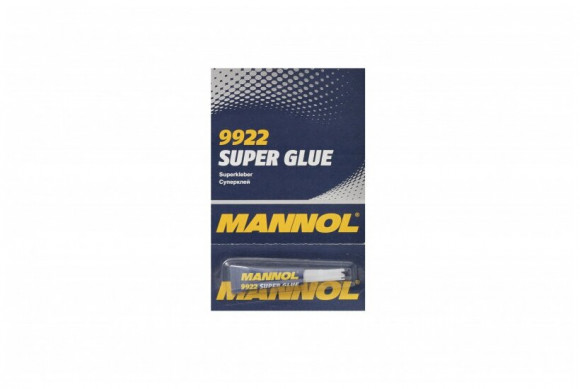 Суперклей MANNOL SUPER GLUE (3гр.) (12шт./уп.; 144шт./коробка)9922 Суперклей MANNOL SUPER GLUE (3гр.) (12шт./уп.; 144шт./коробка)9922