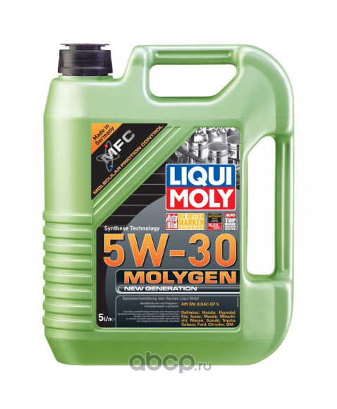 Масло мотор. 5W30 Liqui Moly Molygen New Generation API SP ILSAC GF-6A пластик (5 л.) 1*4шт. (9043) Масло мотор. 5W30 Liqui Moly Molygen New Generation API SP ILSAC GF-6A пластик (5 л.) 1*4шт. (9043)