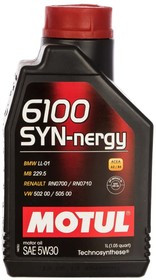 Масло мотор. MOTUL 5W30 6100 SYN-CLEAN (1л) 1*12 шт. Масло мотор. MOTUL 5W30 6100 SYN-CLEAN (1л) 1*12 шт.