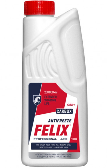 Антифриз FELIX CARBOX, G12+ в п/э бут.1кг (15шт) Антифриз FELIX CARBOX, G12+ в п/э бут.1кг (15шт)