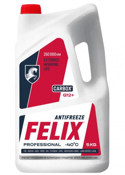 Антифриз FELIX CARBOX, G12+ в п/э кан. 5кг (4шт)