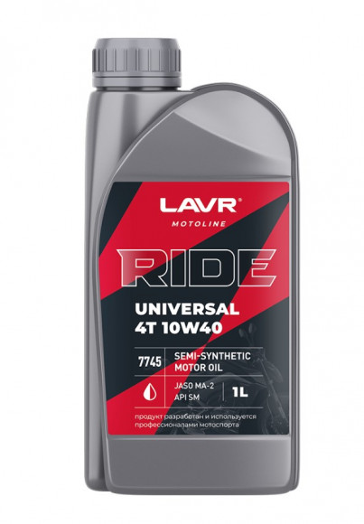 Ln7745 Масло мотор. 4T 10W40 SM LAVR MOTO RIDE UNIVERSAL, 1 л 1*16шт Ln7745 Масло мотор. 4T 10W40 SM LAVR MOTO RIDE UNIVERSAL, 1 л 1*16шт