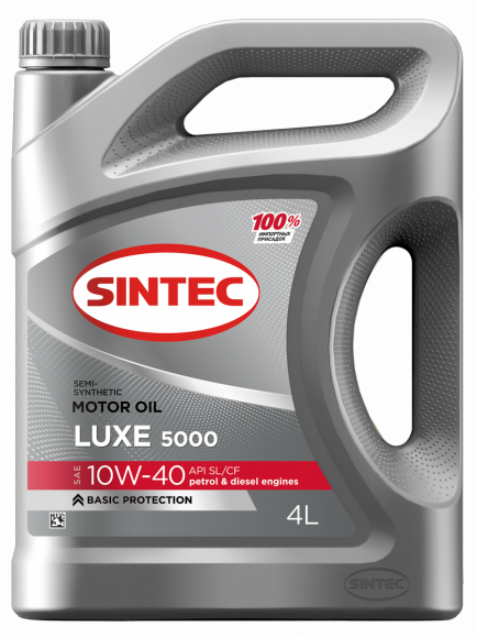 Масло мотор. SINTEC LUXE 5000 SAE 10W40 API SL/CF 4л (1*4шт) Масло мотор. SINTEC LUXE 5000 SAE 10W40 API SL/CF 4л (1*4шт)