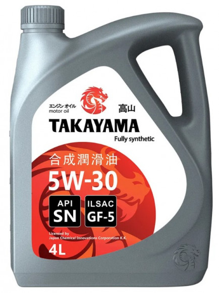 Масло моторное TAKAYAMA SAE 5W30 ILSAC GF-5 API SN ПЛАСТИК 4л (1*4шт) Масло моторное TAKAYAMA SAE 5W30 ILSAC GF-5 API SN ПЛАСТИК 4л (1*4шт)