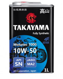 Масло моторное TAKAYAMA Mototec 7000 4T SAE 10W-50 API SN JASO MA-2 (1л) 1*12шт